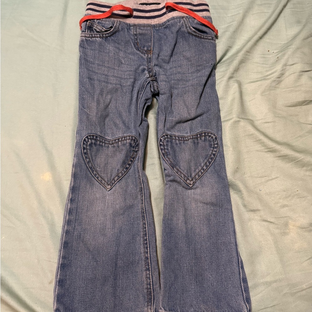 Mini Boden Blue Kids Jeans with Heart Accents
